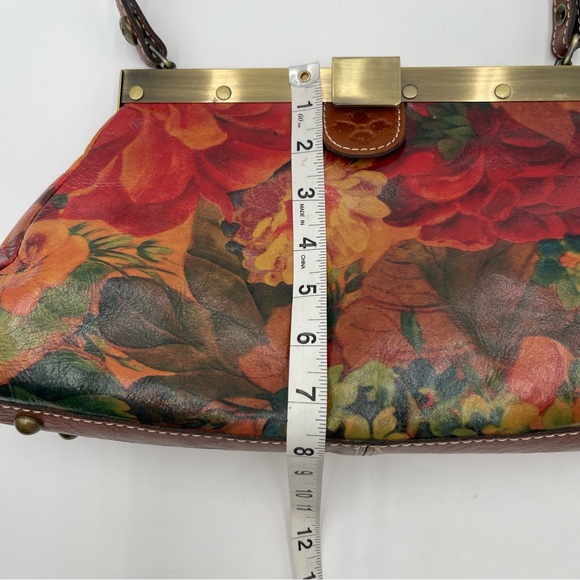 Patricia Nash Ferrara Frame Floral Leather Satchel Shoulder Purse Botanical Fall - Picture 14 of 16
